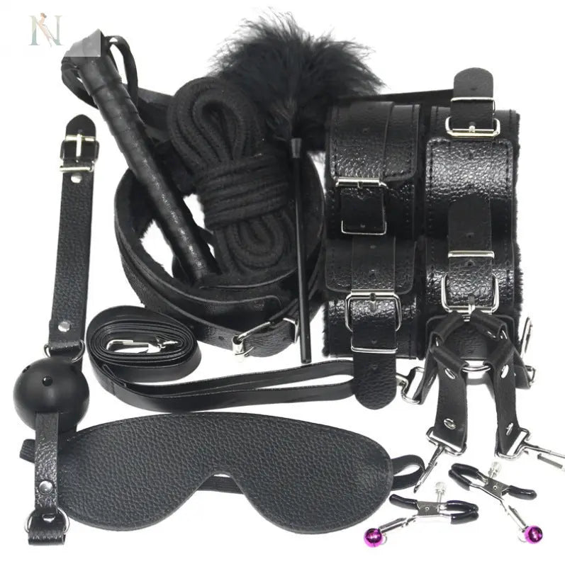 10-Piece Romantic Play Set – Plush & Faux Leather Accessories cj