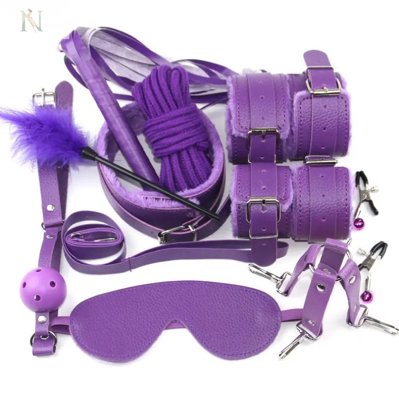 10-Piece Romantic Play Set – Plush & Faux Leather Accessories cj
