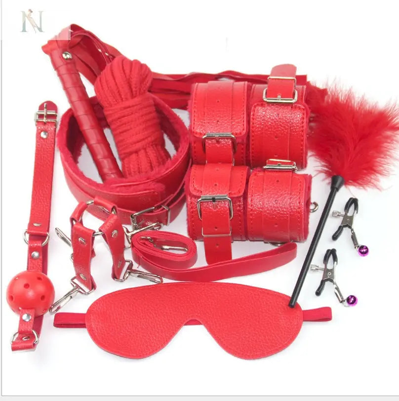 10-Piece Romantic Play Set – Plush & Faux Leather Accessories cj