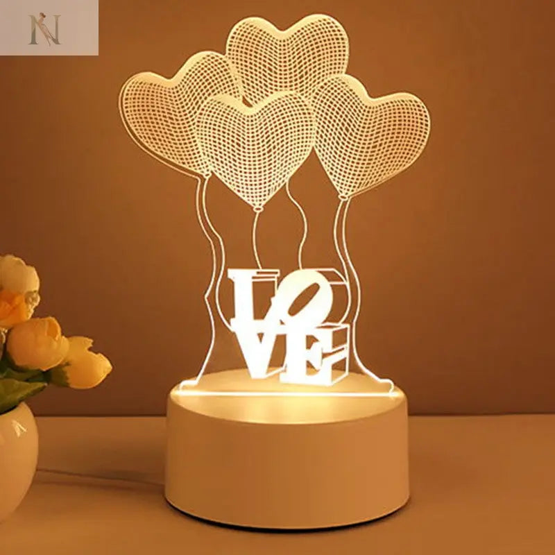 3D Acrylic LED Night Light – USB Neon Sign Lamp for Room Decor & Gifts null