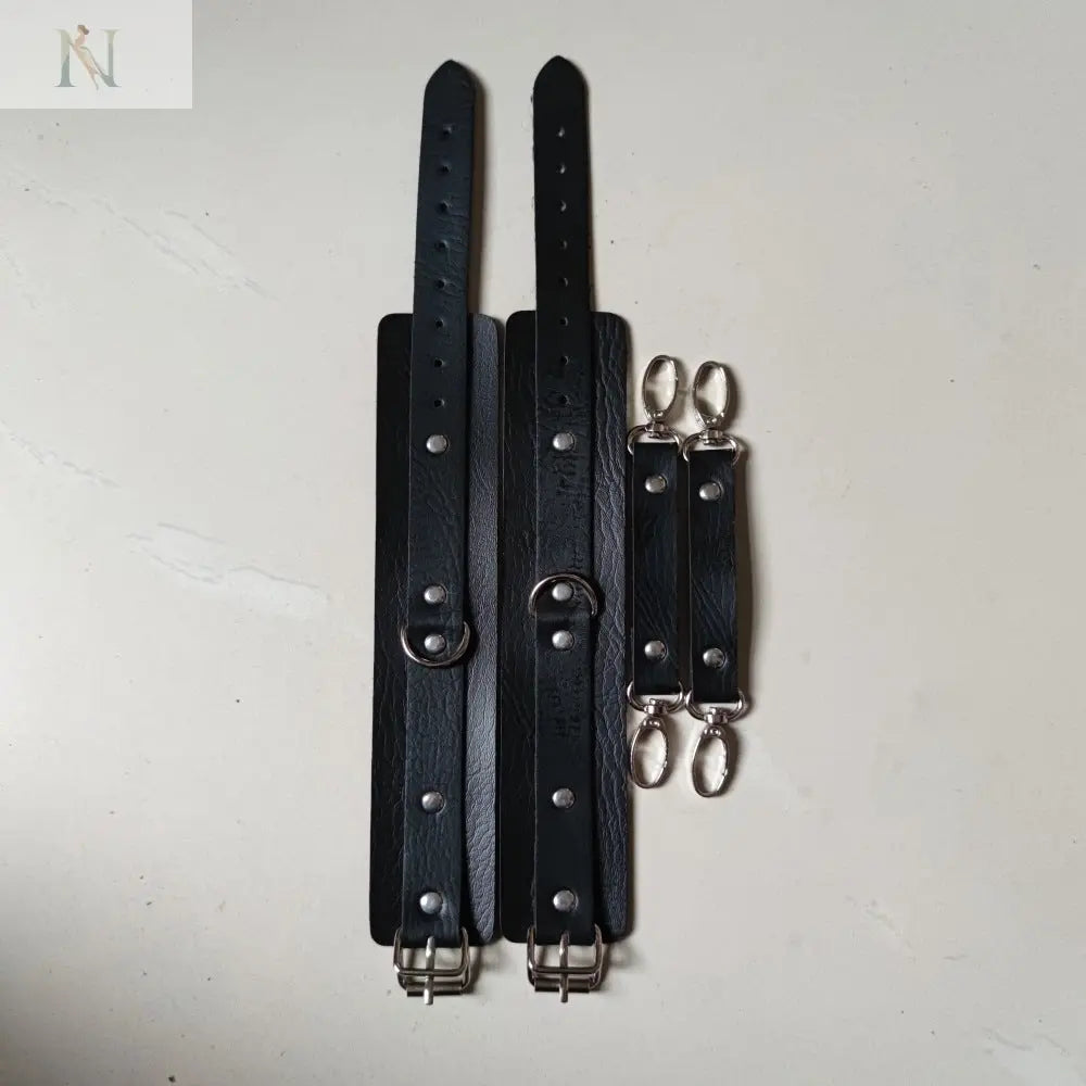Adjustable Faux Leather Strap Set – 4-Piece Wellness Accessory cj