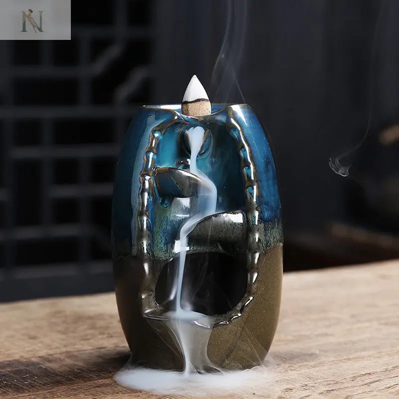 Antique Ceramic Backflow Incense Burner – Smoke Waterfall Style | Relaxing Aromatherapy null