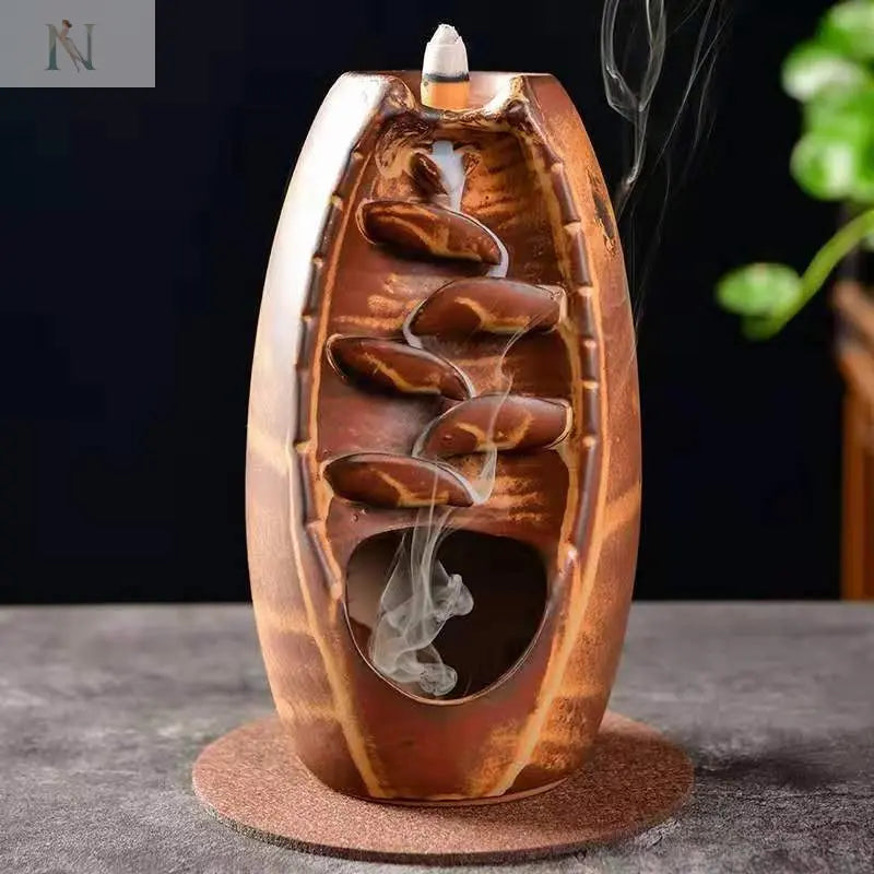 Antique Ceramic Backflow Incense Burner – Smoke Waterfall Style | Relaxing Aromatherapy null