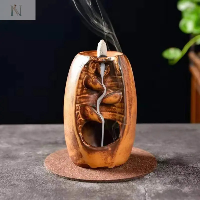Antique Ceramic Backflow Incense Burner – Smoke Waterfall Style | Relaxing Aromatherapy null