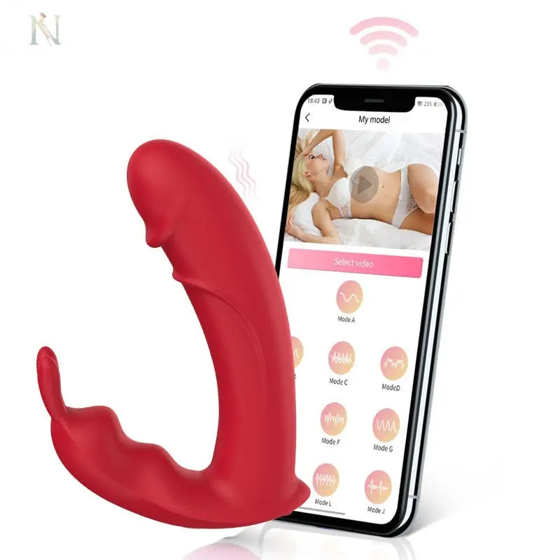 App-Controlled Dual-Ended Vibrator with Clitoral and G-Spot Stimulation cj