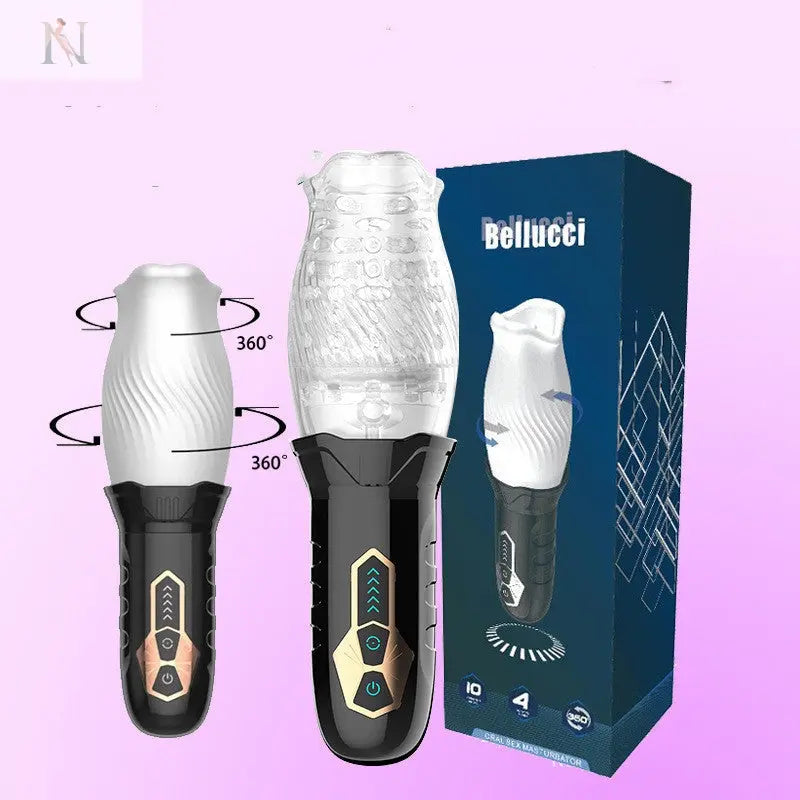 Automatic Rotating Masturbation Cup – Transparent Textured Sleeve cj