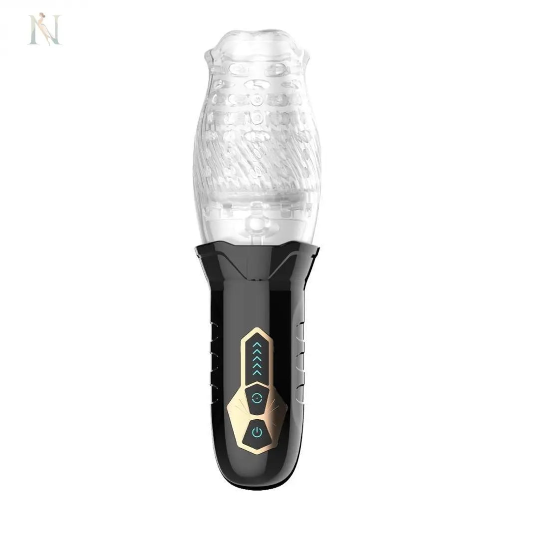 Automatic Rotating Masturbation Cup – Transparent Textured Sleeve cj