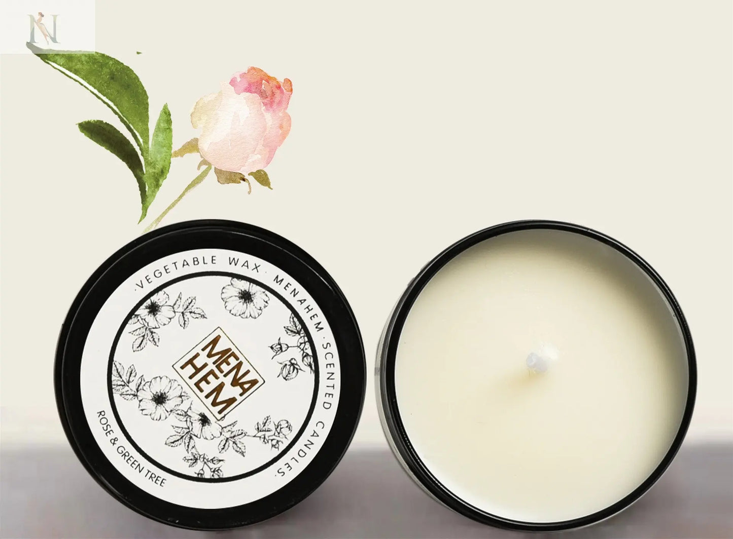 Black Tin Aromatherapy Candle – Handmade Soy Wax, Scented & Smokeless null
