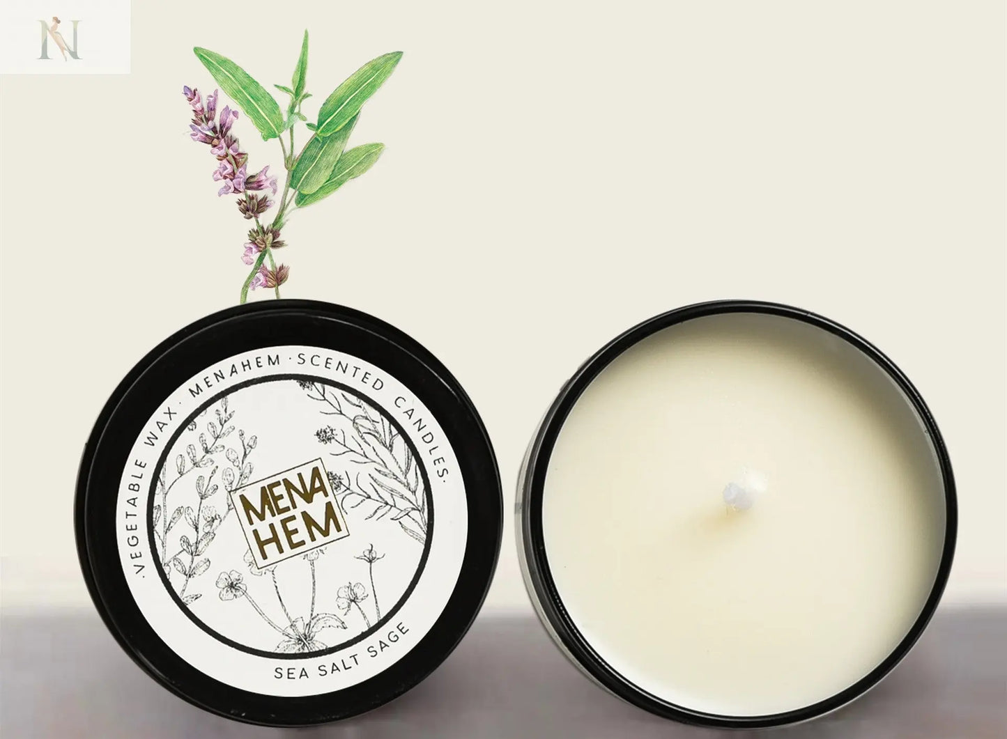 Black Tin Aromatherapy Candle – Handmade Soy Wax, Scented & Smokeless null