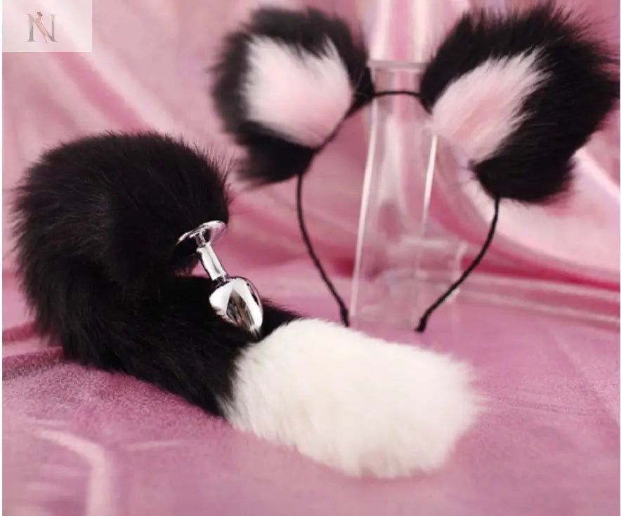 Faux Fur Tail Plug & Hair Clip Set – Sensual Costume Accessory cj