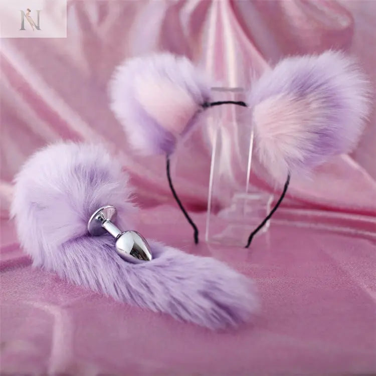 Faux Fur Tail Plug & Hair Clip Set – Sensual Costume Accessory cj