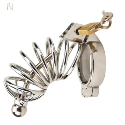 -2-Impound Corkscrew Male Chastity Device with Penis Plug-2