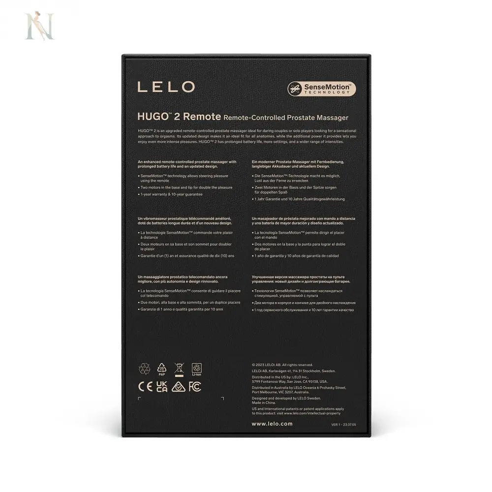 -3-LELO Hugo 2 Remote Controlled Prostate Massager Black-3