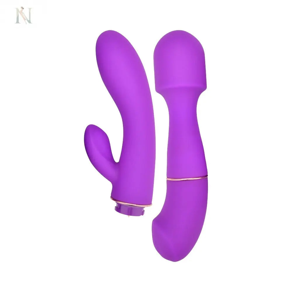 --Loving Joy DUA Interchangeable Vibrator with 2 Attachments-