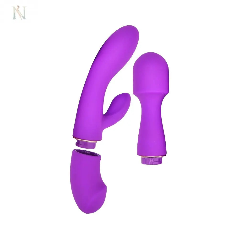 -4-Loving Joy DUA Interchangeable Vibrator with 2 Attachments-4