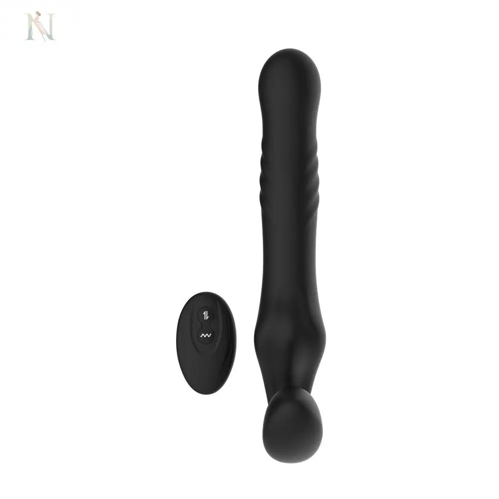 -2-Mina Surge Remote Thrusting & Vibrating Strapless Strap On-2