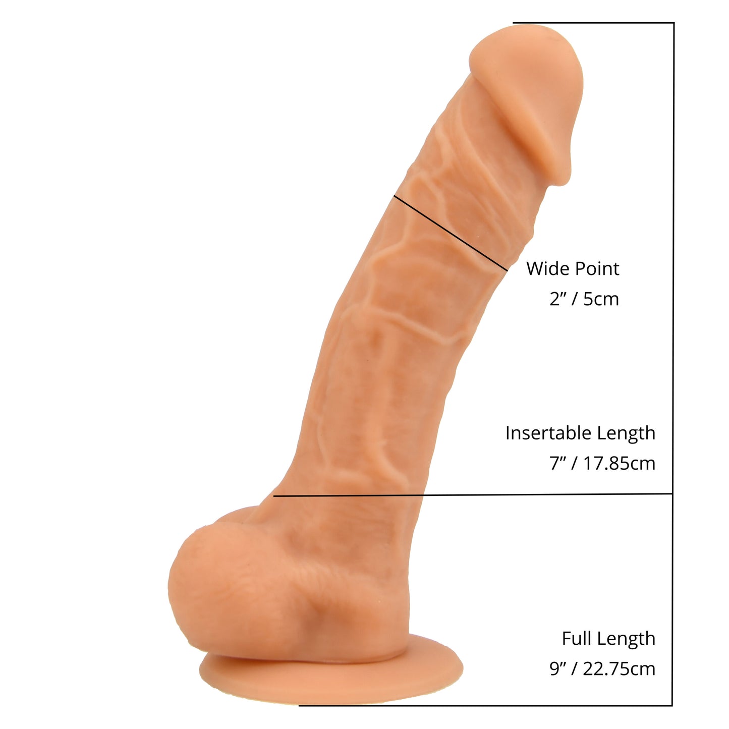 -4-Loving Joy 9 Inch Realistic Silicone Dildo with Suction Cup and Balls Vanilla-4