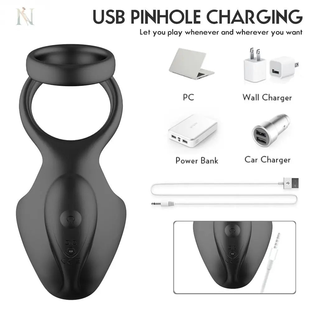 Rechargeable Vibrating Cock Ring – Flexible Fit with Remote Control null