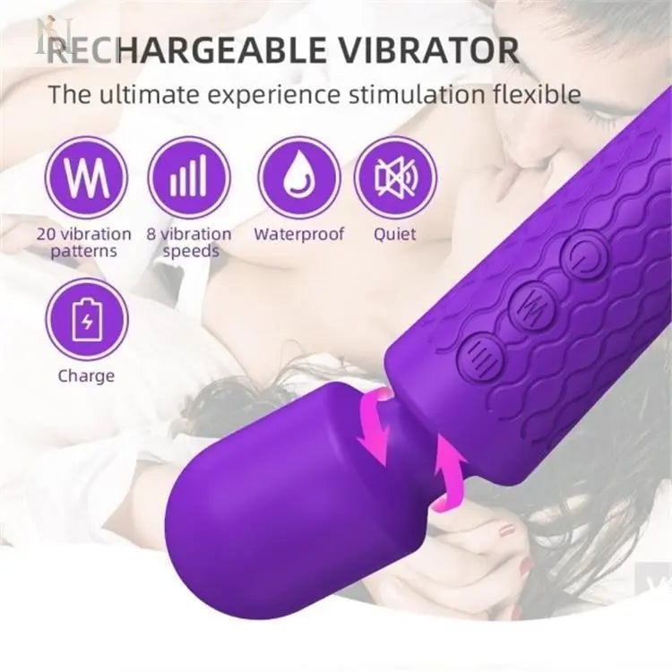 Rechargeable Wand Vibrator – 18-Speed Full Body Massager for Muscle & Personal Use cj
