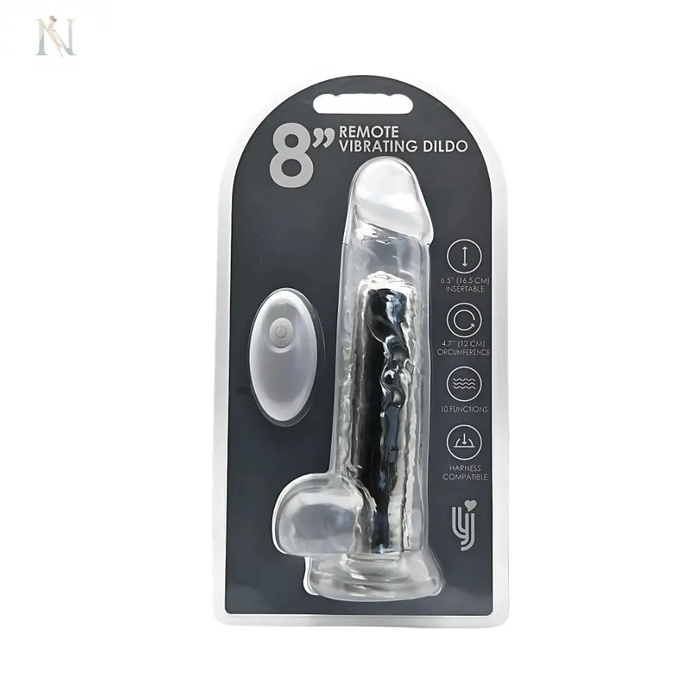 Remote Controlled 8" Vibrating Dildo – USB Rechargeable - Nudirra