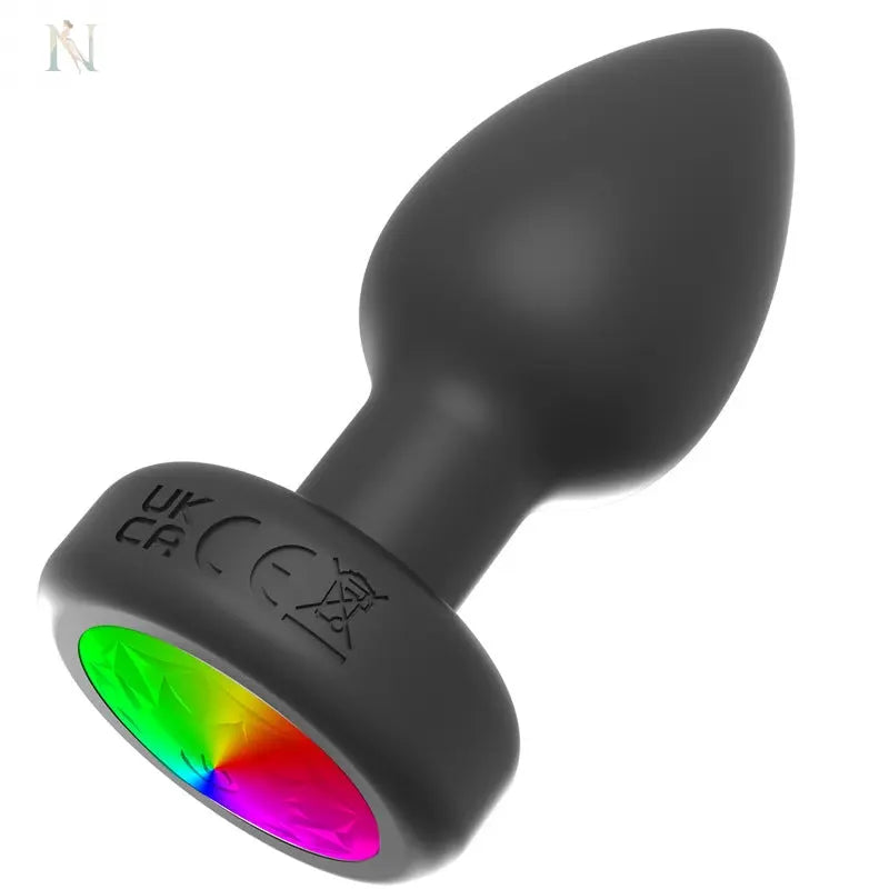 Remote-Controlled Vibrating Silicone Butt Plug with LED Light – Black cj