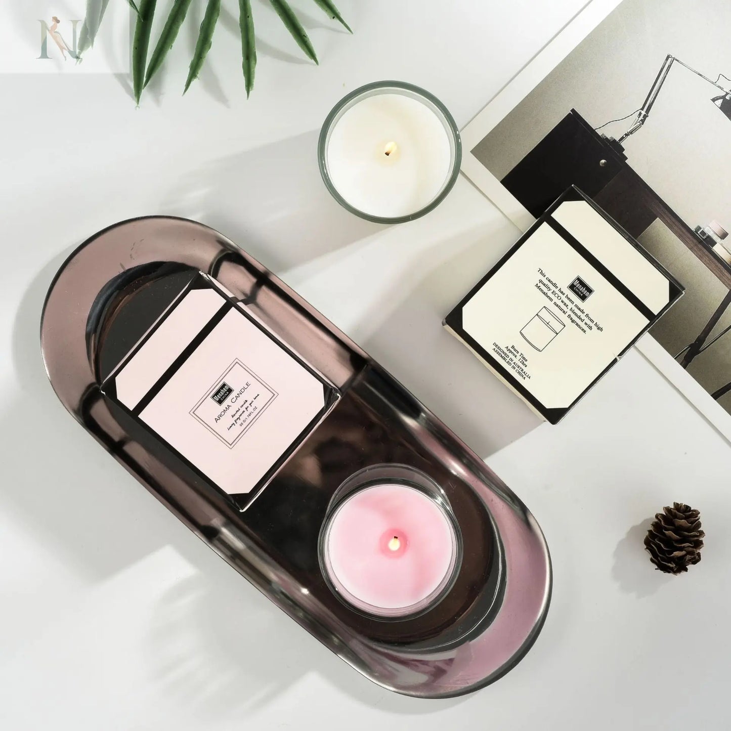 Romantic Glass Soy Wax Candle – Plant-Based Aromatherapy Gift null