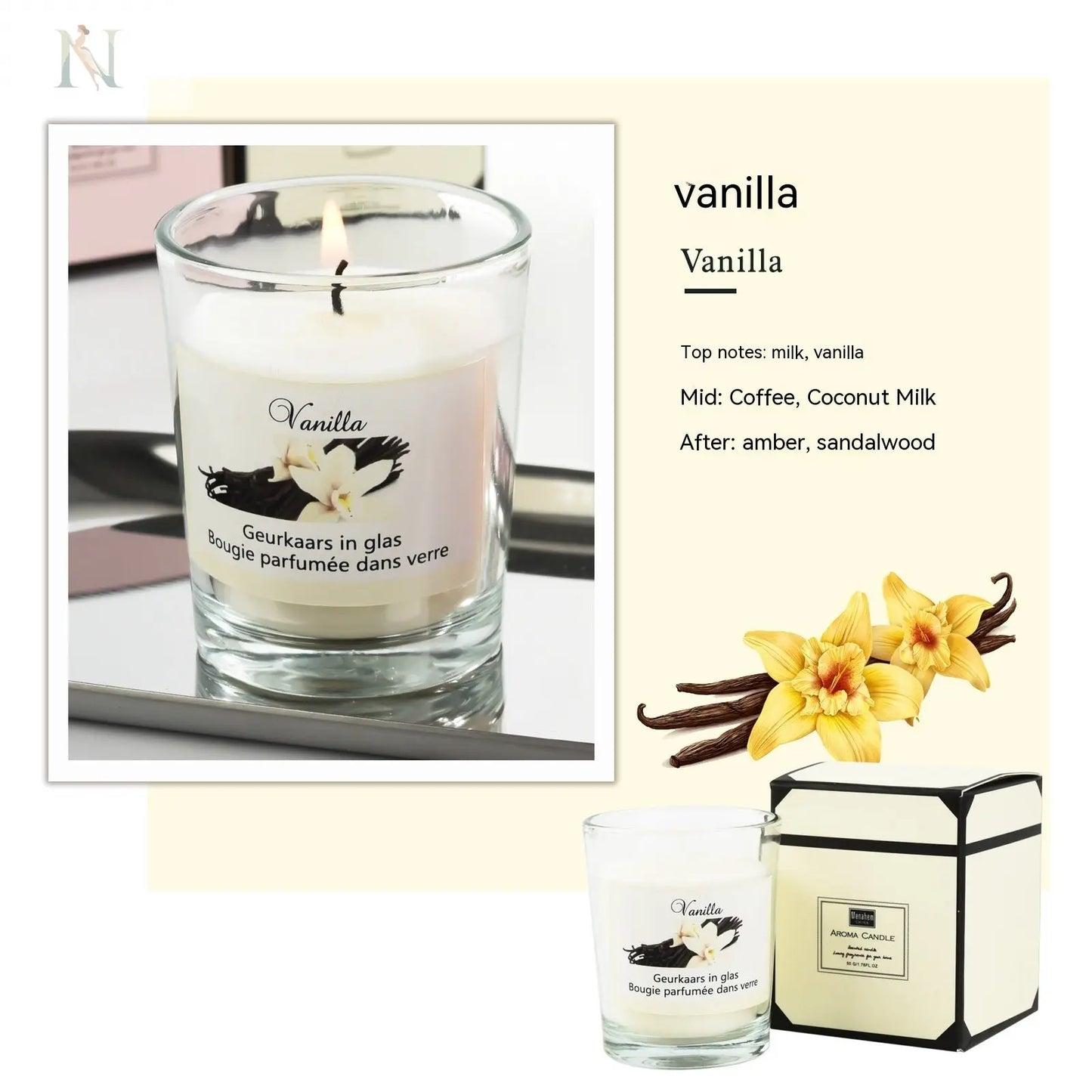 Romantic Glass Soy Wax Candle – Plant-Based Aromatherapy Gift null
