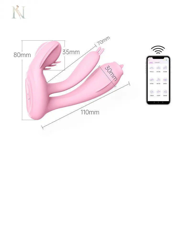 Wearable App-Controlled Clitoral & G-Spot Vibrator – Pink cj
