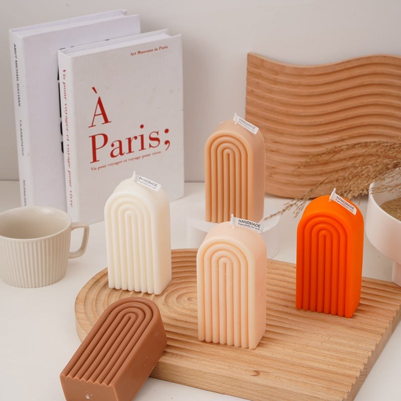 Geometric Arch Modeling Soy Wax Aromatherapy Candle Loving Joy