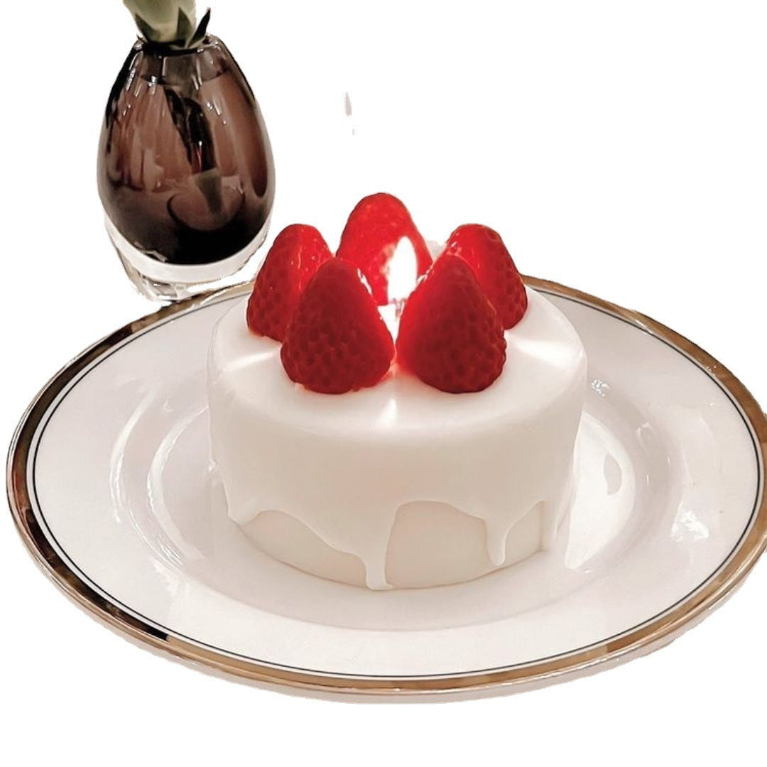 Bedroom Strawberry Cake Shape Candle Aromatherapy Loving Joy
