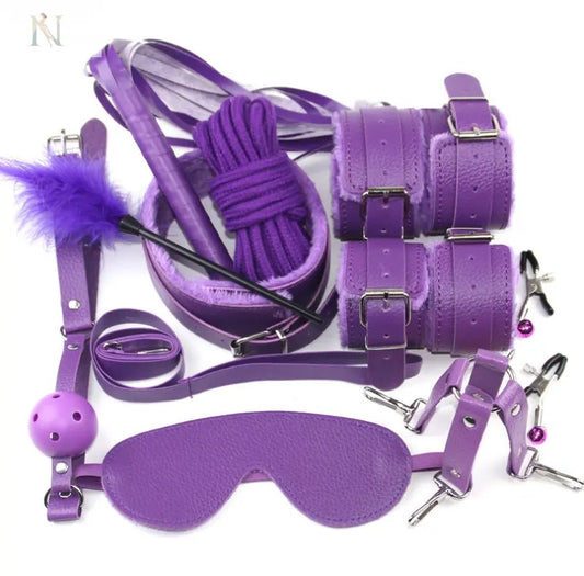 10-Piece Romantic Play Set – Plush & Faux Leather Accessories cj