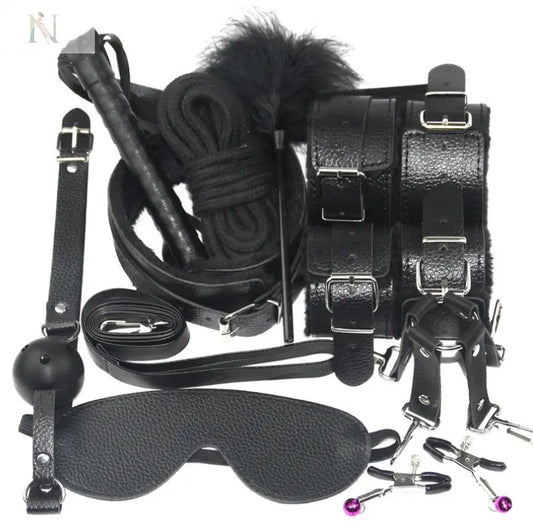 10-Piece Romantic Play Set – Plush & Faux Leather Accessories cj