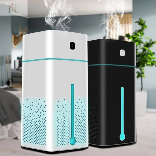 1000ml Air Purifier & Humidifier with 7-Color LED Light – USB Powered null