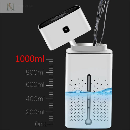 1000ml Air Purifier & Humidifier with 7-Color LED Light – USB Powered null