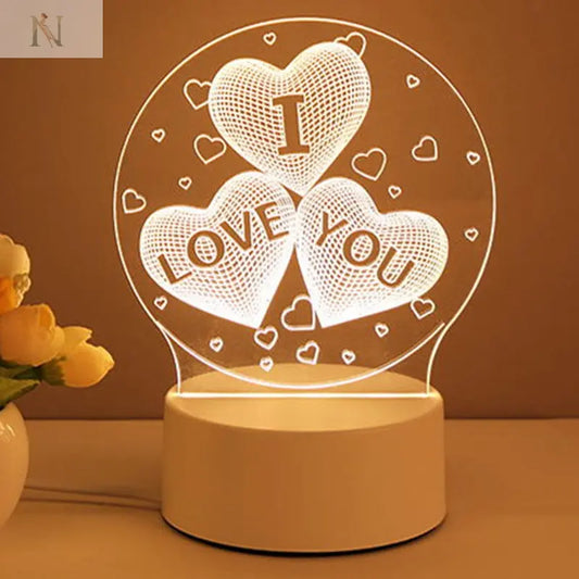 3D Acrylic LED Night Light – USB Neon Sign Lamp for Room Decor & Gifts null