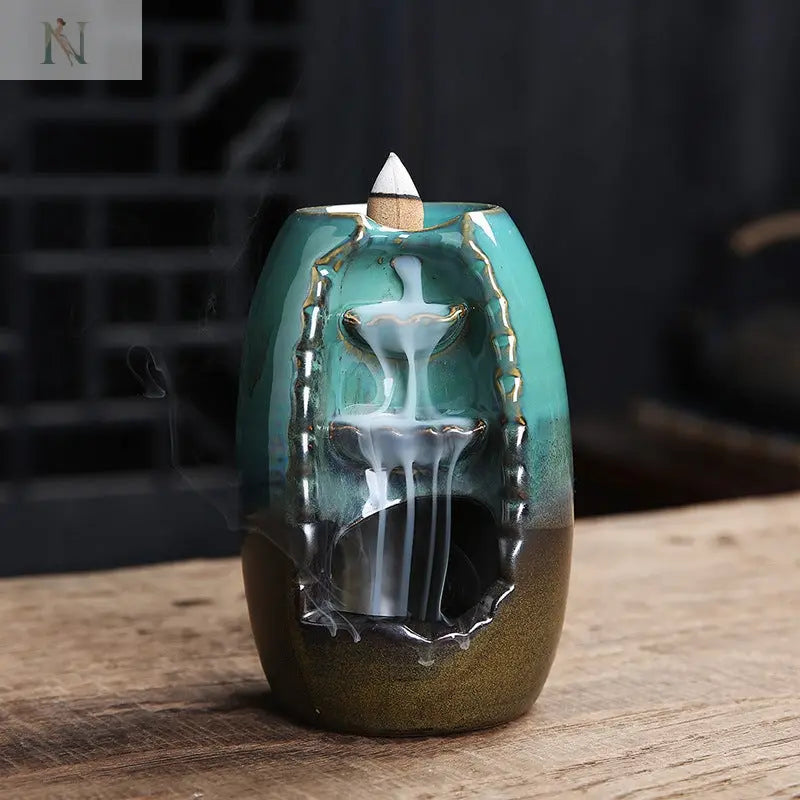 Antique Ceramic Backflow Incense Burner – Smoke Waterfall Style | Relaxing Aromatherapy null