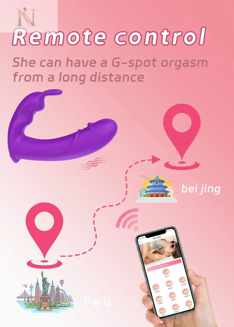 App-Controlled Dual-Ended Vibrator with Clitoral and G-Spot Stimulation cj