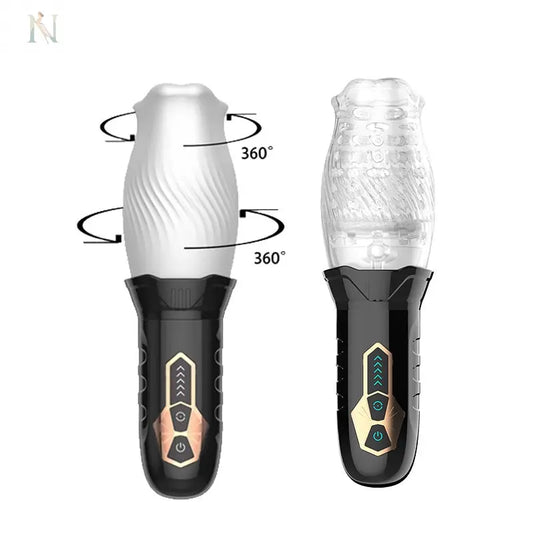 Automatic Rotating Masturbation Cup – Transparent Textured Sleeve cj