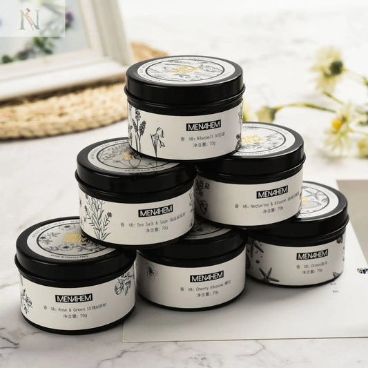 Black Tin Aromatherapy Candle – Handmade Soy Wax, Scented & Smokeless null