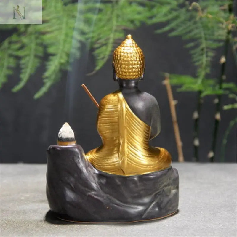 Buddha Ceramic Backflow Incense Burner – Zen Aromatherapy Decor null