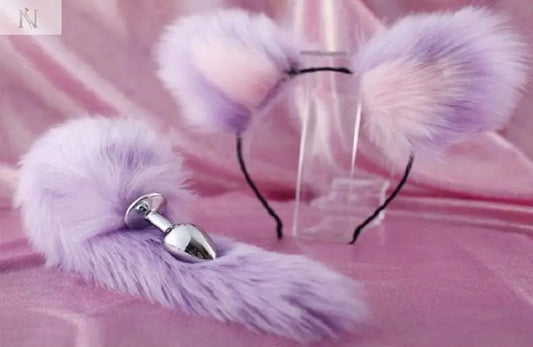 Faux Fur Tail Plug & Hair Clip Set – Sensual Costume Accessory cj
