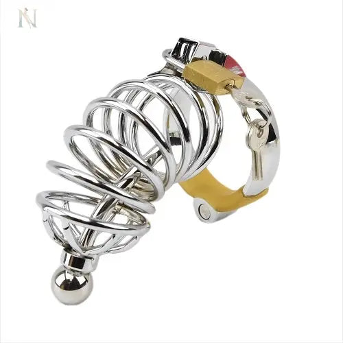 --Impound Corkscrew Male Chastity Device with Penis Plug-