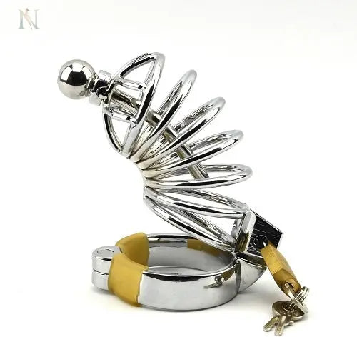 -1-Impound Corkscrew Male Chastity Device with Penis Plug-1