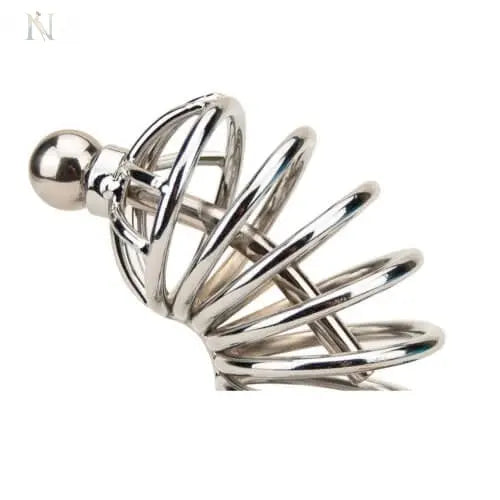 -4-Impound Corkscrew Male Chastity Device with Penis Plug-4