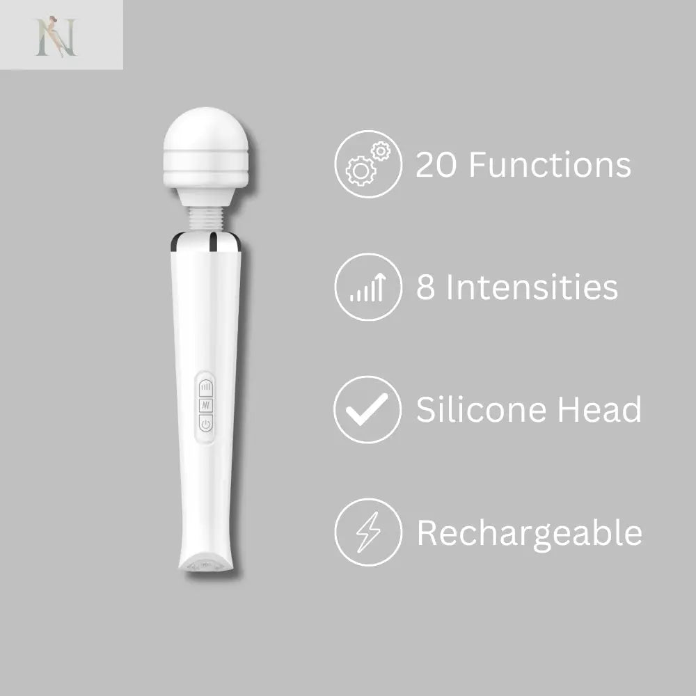 -1-Loving Joy Rechargeable Magic Wand Vibrator White-1