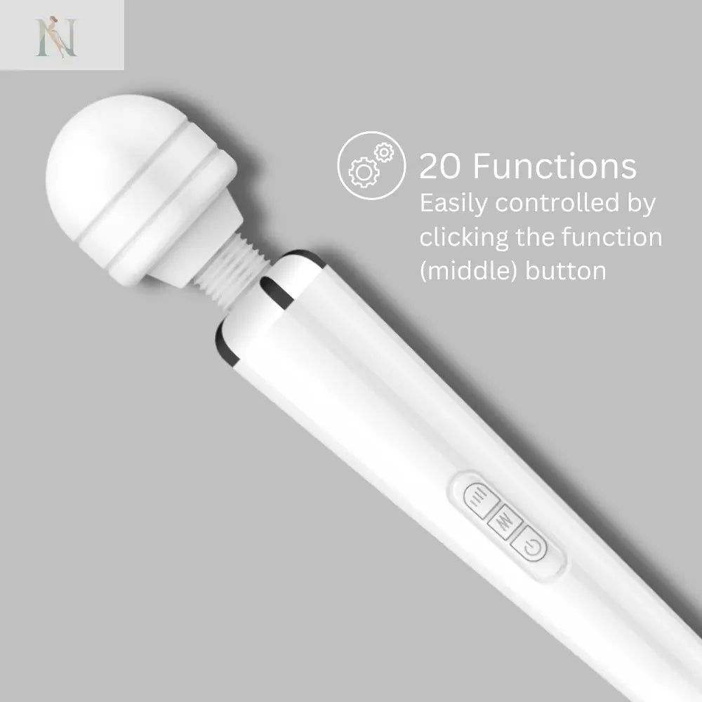 -2-Loving Joy Rechargeable Magic Wand Vibrator White-2