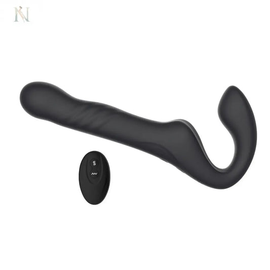 --Mina Surge Remote Thrusting & Vibrating Strapless Strap On-