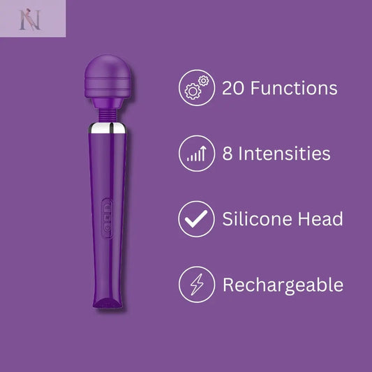 -1-Loving Joy Rechargeable Magic Wand Vibrator Purple-1