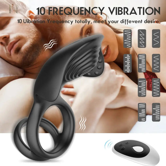 Rechargeable Vibrating Cock Ring – Flexible Fit with Remote Control null