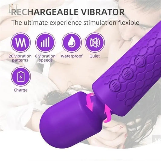 Rechargeable Wand Vibrator – 18-Speed Full Body Massager for Muscle & Personal Use cj